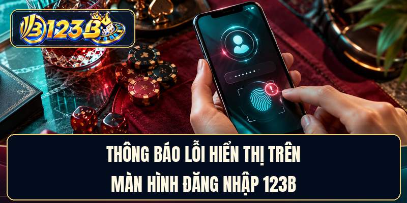 Thông báo lỗi hiển thị trên màn hình đăng nhập 123B